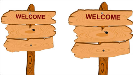 Cartoon Holzschild 01 - Vector