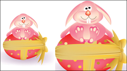 Cartoon Hase und Ei 05 - Vektor Material