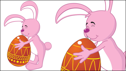 Cartoon Hase und Ei 01 - Vector