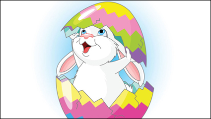 Cartoon Hasen und Eier 02 - Vektor