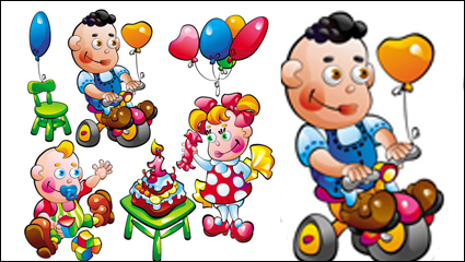 Cartoon Babynahrung Spielzeuge 01 - Vektor