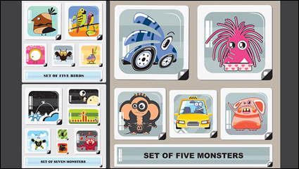 Cute Cartoon-Muster Vektor Material