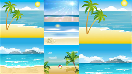 Cartoon Landschaft am Meer - Vektor