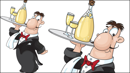 Cartoon Kchenchef und begleitendes Bild 04 - Vektor