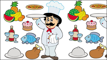Zeichentrickfiguren kochen 05 - Vektor