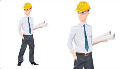Arbeitnehmer mit der Silhouette Bild 02 - Vektor Material