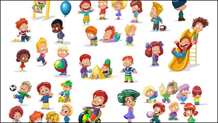 Cartoon Kinder Vektor Material
