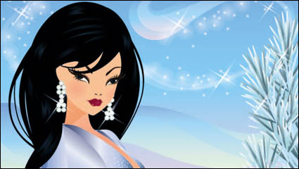 Four Seasons Beauty Cartoon 01 - Vektor Material