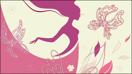 Frauen Fashion Illustration Vektor-Material -3