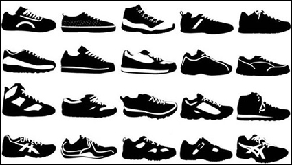 Vielzahl von Sportschuhen Vektor-Material