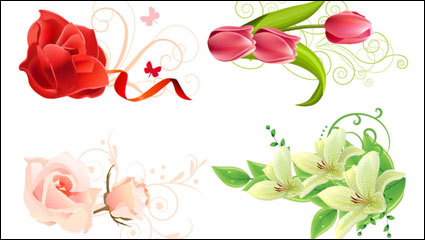 Schöne Blumen - Vektor-Material