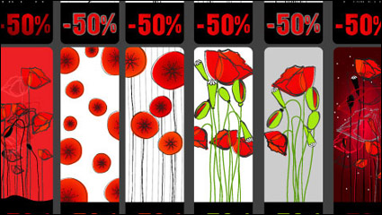 Flowers Thema Rabatt tag Vektor Material