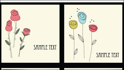 Schöne Blumen Vektor Material -1
