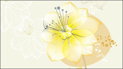 Schöne Blumen Vektor Material -3