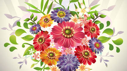 Schöne Blumensträuße 05 - Vektor