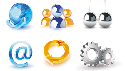 Die exquisite dreidimensionale Icon-Set 01 - Vektor