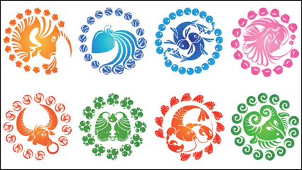 Zwölf Sternbilder des kreativen icon - Vektor