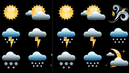 Schönes Wetter-Symbol Vektor-Material - 02