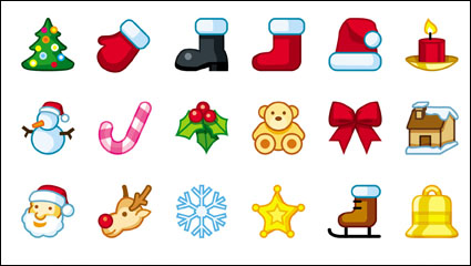 Cartoon Weihnachten Symbole - Vector