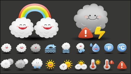 Cartoon weather icon 02 - Vektor
