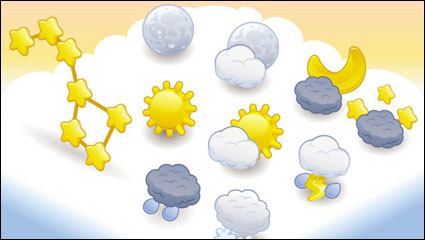 Cartoon weather icon 04 - Vektor
