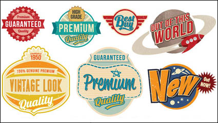 Der Trend der Retro-Label vector