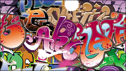 Graffiti Schriftarten schön gestaltete 05 - Vektor Material