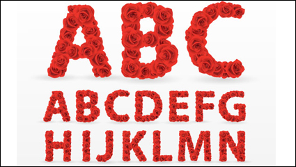Flower font Design 01 - Vektor Material