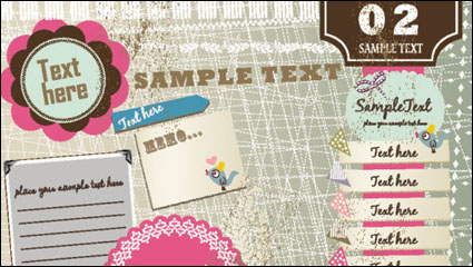 Exquisite rosa Etikett Elemente 01 - Vektor Material