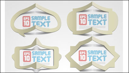 Kreative gefalteten hohlen Papier Textvorlage Vektor Material -2