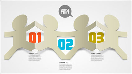 Kreative gefalteten hohlen Papier Textvorlage Vektor Material -3