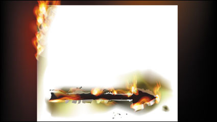 Flamme brennt Papier-Effekt 02 - Vektor Material