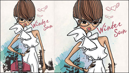 Fashion Shopping Girl 02 - Vektor Material