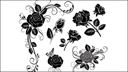 Von Hand bemalt Blumen Materials 02 - Vektor