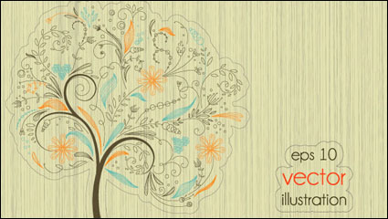 Die Linien der Bäume Illustrator 01 - Vektor Material