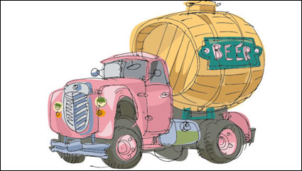 Handgemalte Cartoon Auto -05