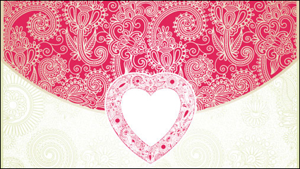 Heart-shaped Valentinstag-Karte 04 - Vektor