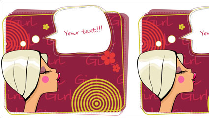Schönheit Cartoon Illustrator Vektor Material -02
