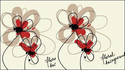 Stilvolle handgemalten Blumen Vektor Material -4