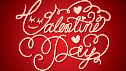 Valentine Hintergrund WordArt 03 - Vektor Material