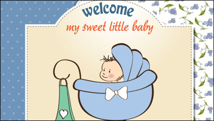 Cartoon Baby-Karte 03 - Vektor Material