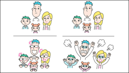Emotionen einer Familie von vier - Vektor Material