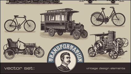 Europäischen und amerikanischen Retro-Transport 02 - Vektor Material