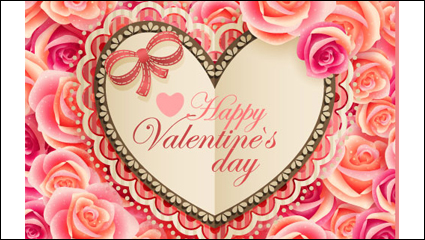 Old-fashioned Valentinstag-Karte 02 - Vektor-Material