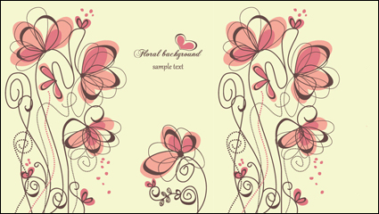 Fashion handgemalten Blumen Vektor -1