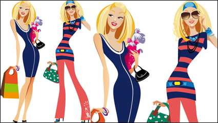 Fashion Frauen Illustrator 02 - Vektor Material