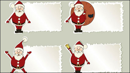 Cartoon Weihnachtsmann Label 01 - Vektor