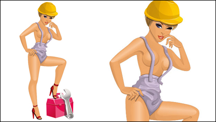 Die sexy Schönheiten Arbeiter 02 - Vektor Material