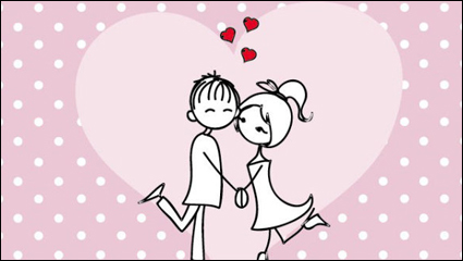 Linien am Valentinstag Abbildungen 01 ausgestellt - Vektor Material