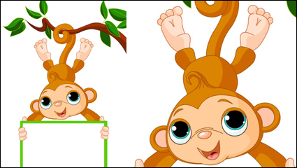 Monkey cartoon Bild 02 - Vektor Material